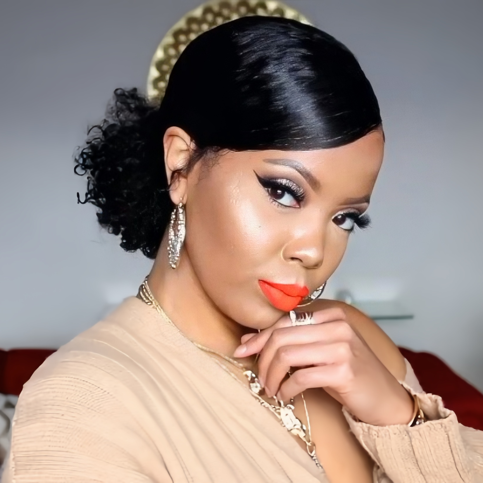 Short Curly Side Part Glueless Human Hair Lace Front Wig