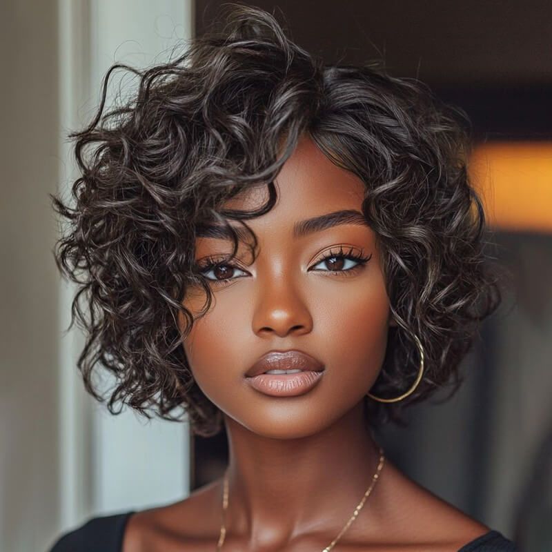 Ready to Wear Wig Pixie Cut Wig Short Curly Wigs Real Human Hair Wigs