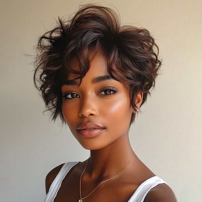 Wear and Go Wigs Pixie Cut Brown Waves Short Wigs