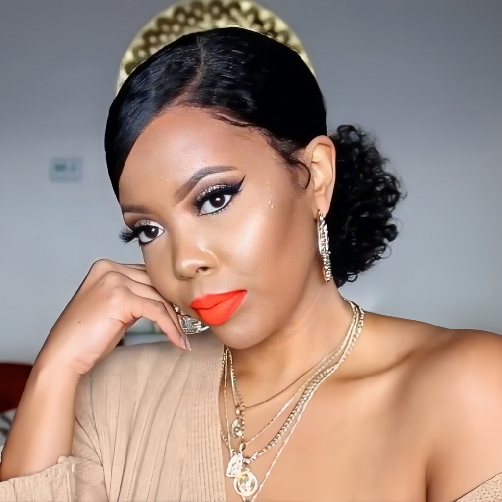 Short Curly Side Part Glueless Human Hair Lace Front Wig